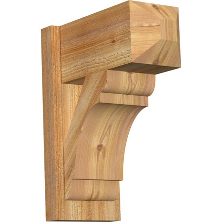 Ekena Millwork Olympic Craftsman Rough Sawn Outlooker, Western Red Cedar, 8"W x 16"D x 20"H OUT08X16X20OLY04RWR